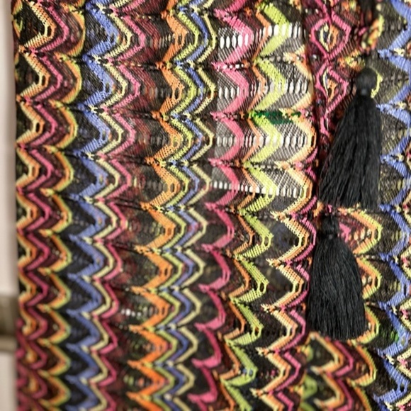 NWT Becca Carnavale Rainbow Sheer Woven Missoni Inspired Cover-Up Pants Large - Picture 16 of 16